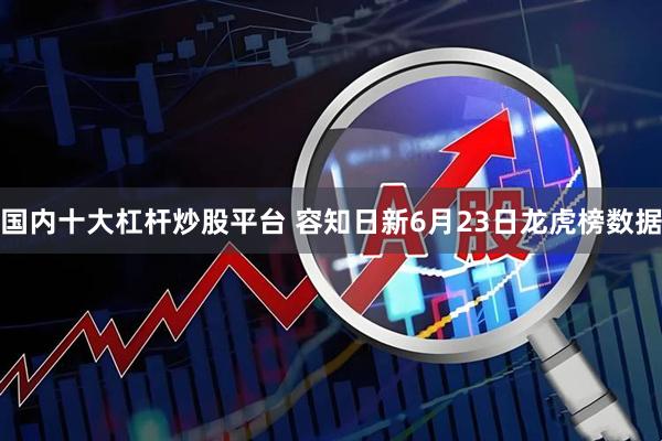 国内十大杠杆炒股平台 容知日新6月23日龙虎榜数据